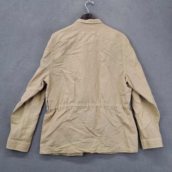 Tommy Bahama Mens Beige Linen Cotton Utility Field Jacket L Chore Coat Safari - Picture 10 of 11